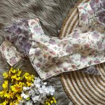 A hand digital print flower beauty all over blouse