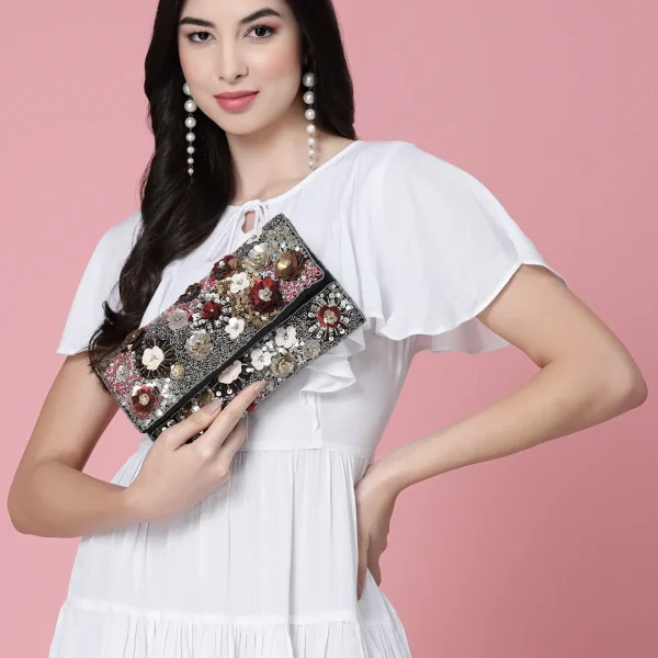 Ghoomar Floral Embellished Canvas Sling Bag