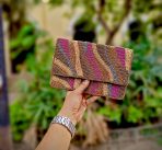 Kooky Abstract Embellished Satin Sling Bag - Image 2