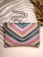 Kooky Striped Embellished Satin Sling Bag - Image 2